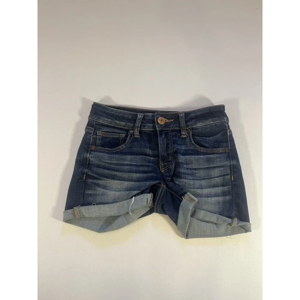 American Eagle Midi Blue Super Super Stretch Womens Denim 0 - Picture 2 of 12